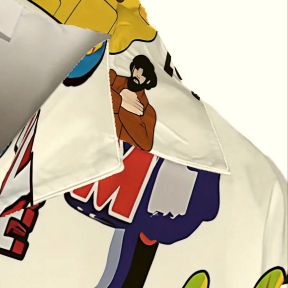 3/14$ Beatles Yellow Submarine Button Down Plus Size - Picture 4 of 4